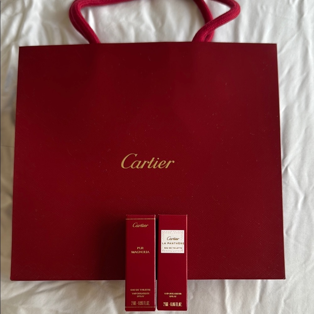 Cartier Red Gift Bag with Perfume Boxes